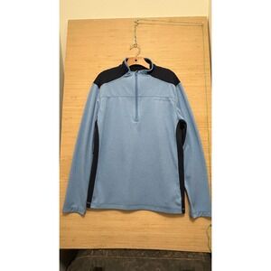 Brooks Brothers Light Blue Quarter Zip Pullover Fleece Top Men's Size L